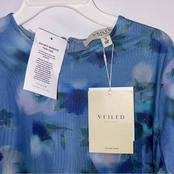 Veiled Collection Blue Floral Women's Dress - Picture 9 of 11